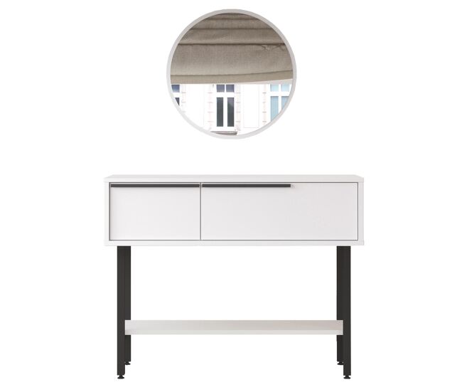 Mesa de consola ocean, num estilo moderno, com 76x100x30 cm, 2 portas e 3 prateleiras