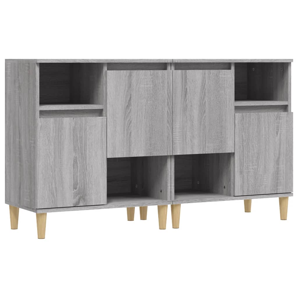 Vidaxl aparadores 2 pcs 60x35x70 cm derivados madeira cinza sonoma