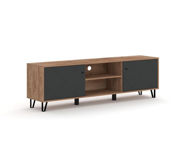 Bilbao tv-stand, novo estilo country. dimensões: 55x183x40 cm. com 4 prateleiras, 2 portas.
