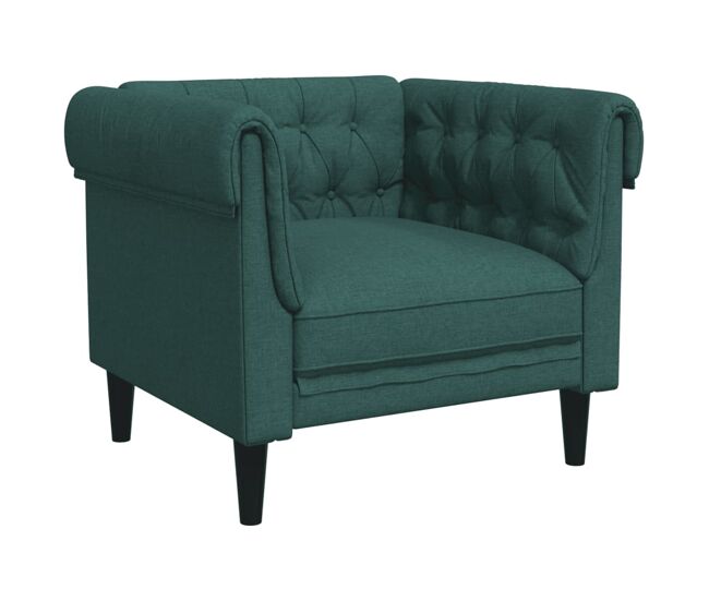 Vidaxl sofá chesterfield tecido verde-escuro
