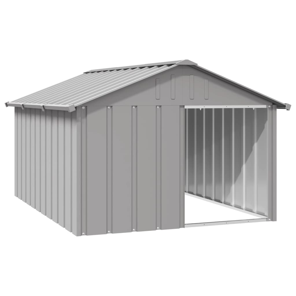 Vidaxl casota para cães 116,5x153x81,5 cm aço galvanizado cinzento