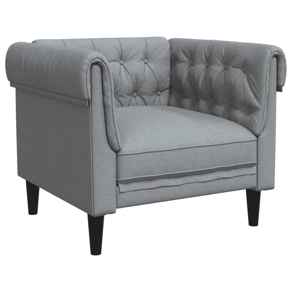 Vidaxl sofá chesterfield tecido cinzento-claro