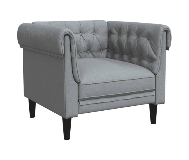 Vidaxl sofá chesterfield tecido cinzento-claro