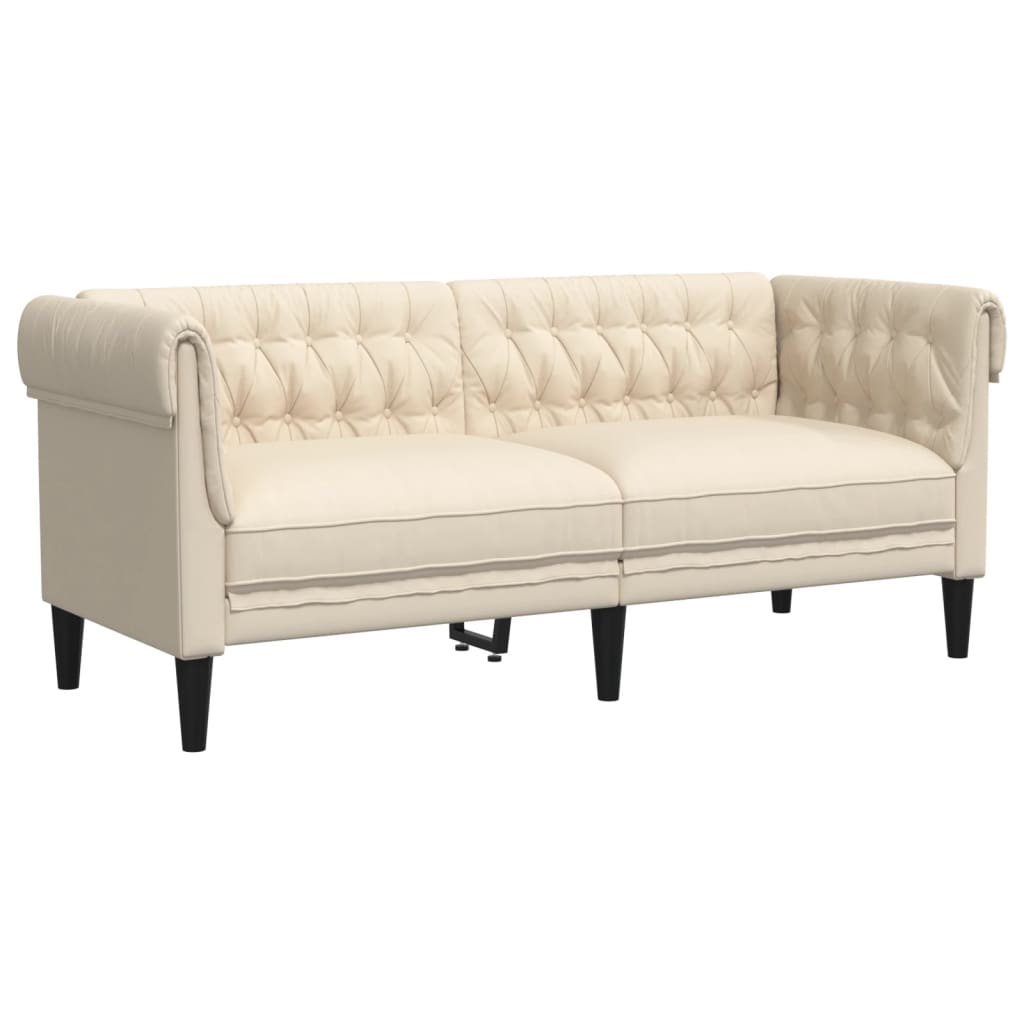 Vidaxl sofá chesterfield 2 lugares linho