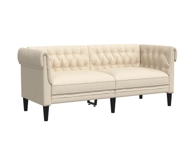 Vidaxl sofá chesterfield 2 lugares linho