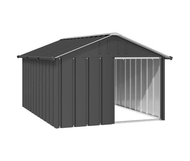 Vidaxl casota para cães 116,5x153x81,5 cm aço galvanizado antracite