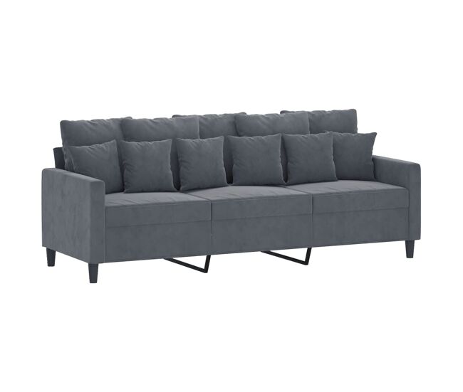 Vidaxl sofá de 3 lugares 180 cm veludo cinza-escuro