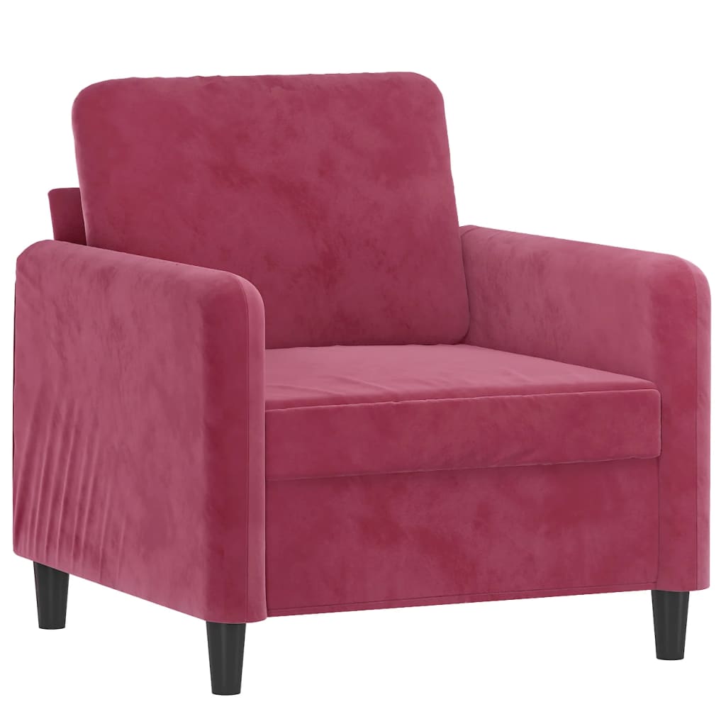 Vidaxl poltrona 60 cm veludo vermelho-tinto