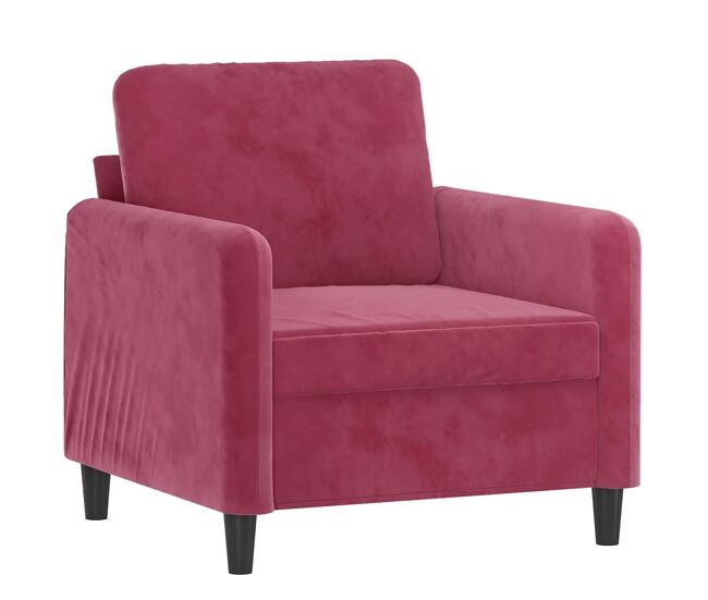 Vidaxl poltrona 60 cm veludo vermelho-tinto