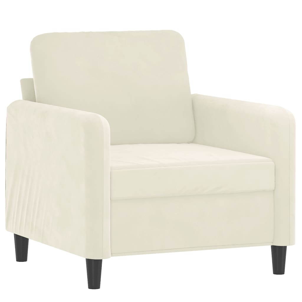 Vidaxl poltrona 60 cm veludo cor creme