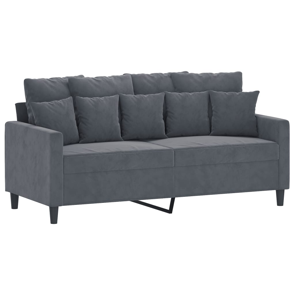 Vidaxl sofá de 2 lugares 140 cm veludo cinza-escuro