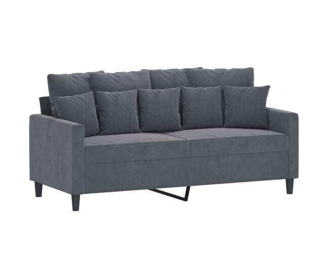 Vidaxl sofá de 2 lugares 140 cm veludo cinza-escuro