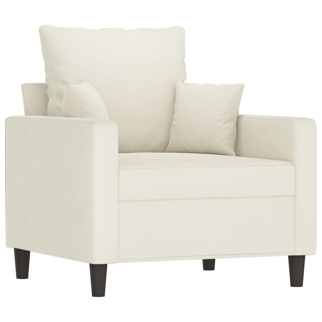 Vidaxl poltrona 60 cm veludo cor creme