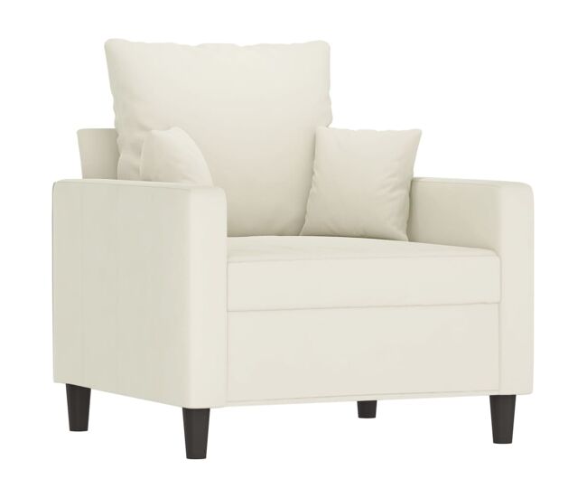 Vidaxl poltrona 60 cm veludo cor creme