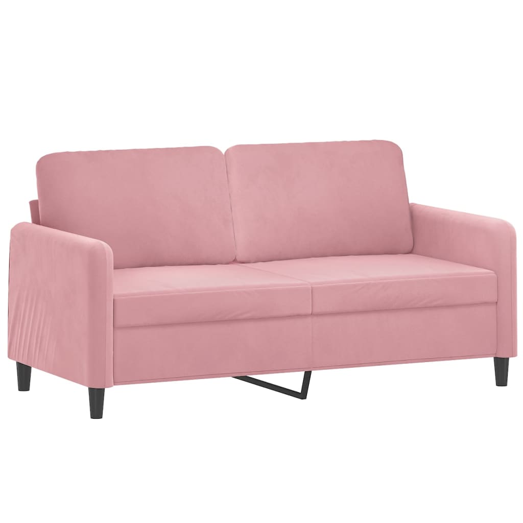 Vidaxl sofá de 2 lugares veludo 140 cm rosa
