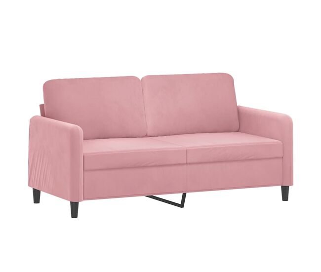 Vidaxl sofá de 2 lugares veludo 140 cm rosa