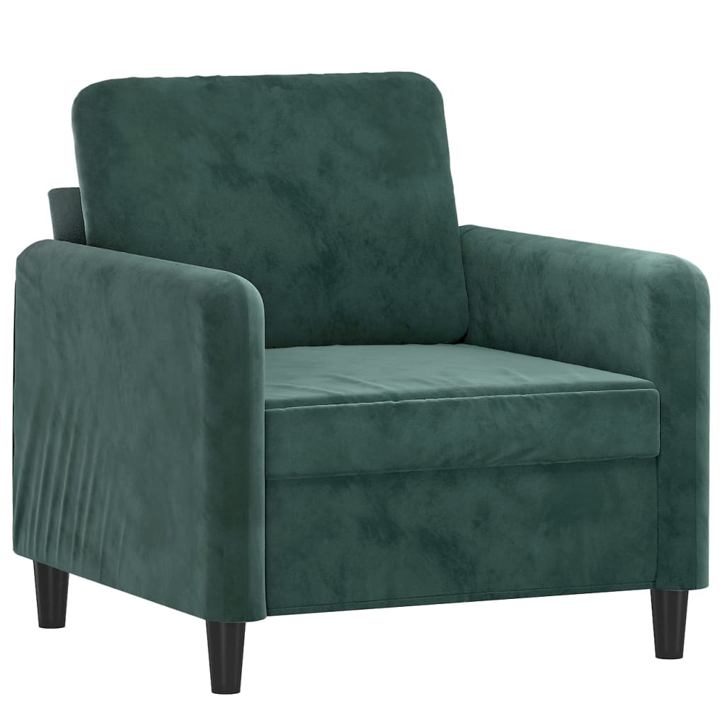 Vidaxl poltrona 60 cm veludo verde-escuro