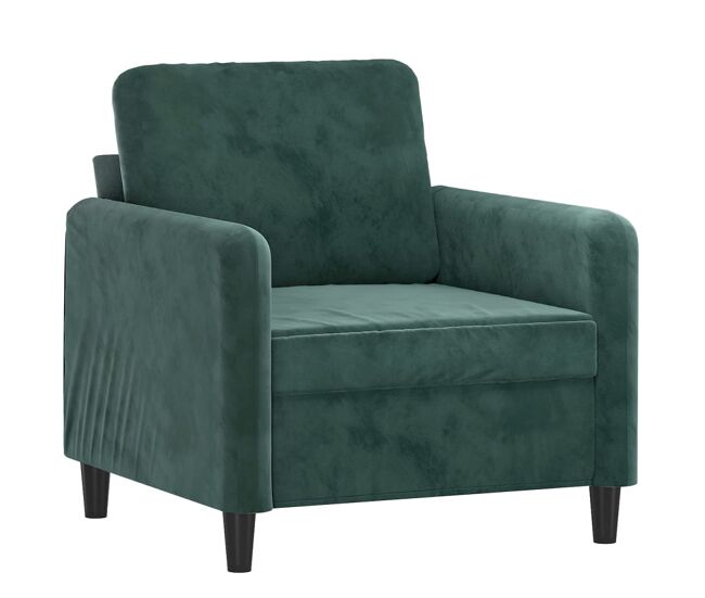Vidaxl poltrona 60 cm veludo verde-escuro