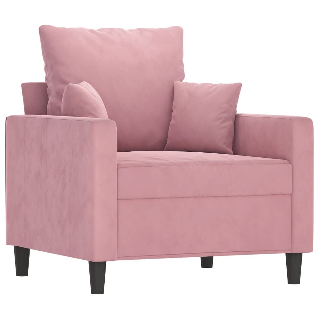 Vidaxl poltrona 60 cm veludo rosa
