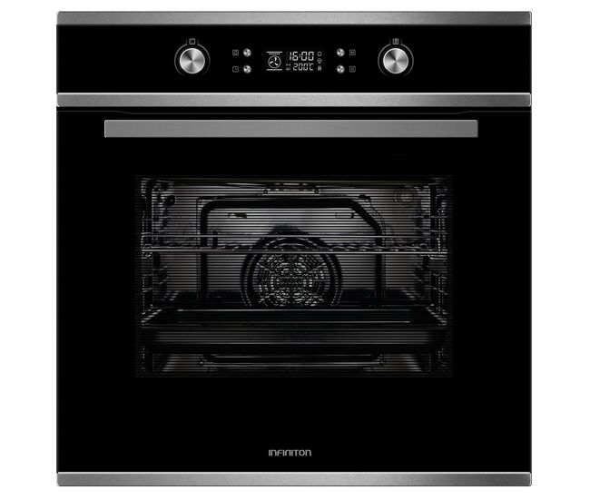 Forno pirolítico infiniton p659at, 70 litros, 3200 w, 9 funções, preto cristal