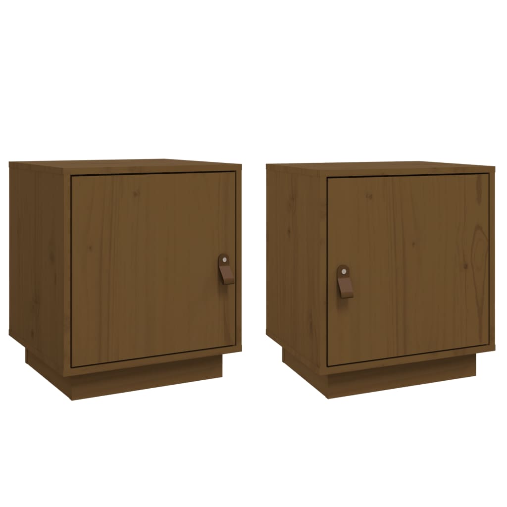 Vidaxl mesas de cabeceira 2 pcs 40x34x45 cm pinho maciço castanho mel