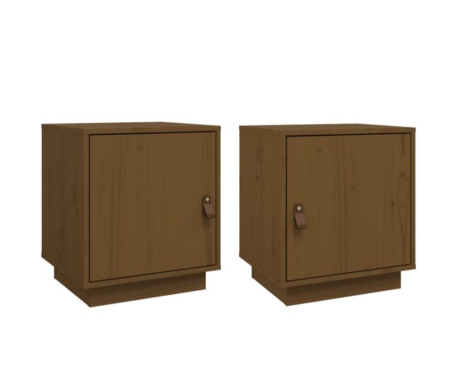 Vidaxl mesas de cabeceira 2 pcs 40x34x45 cm pinho maciço castanho mel