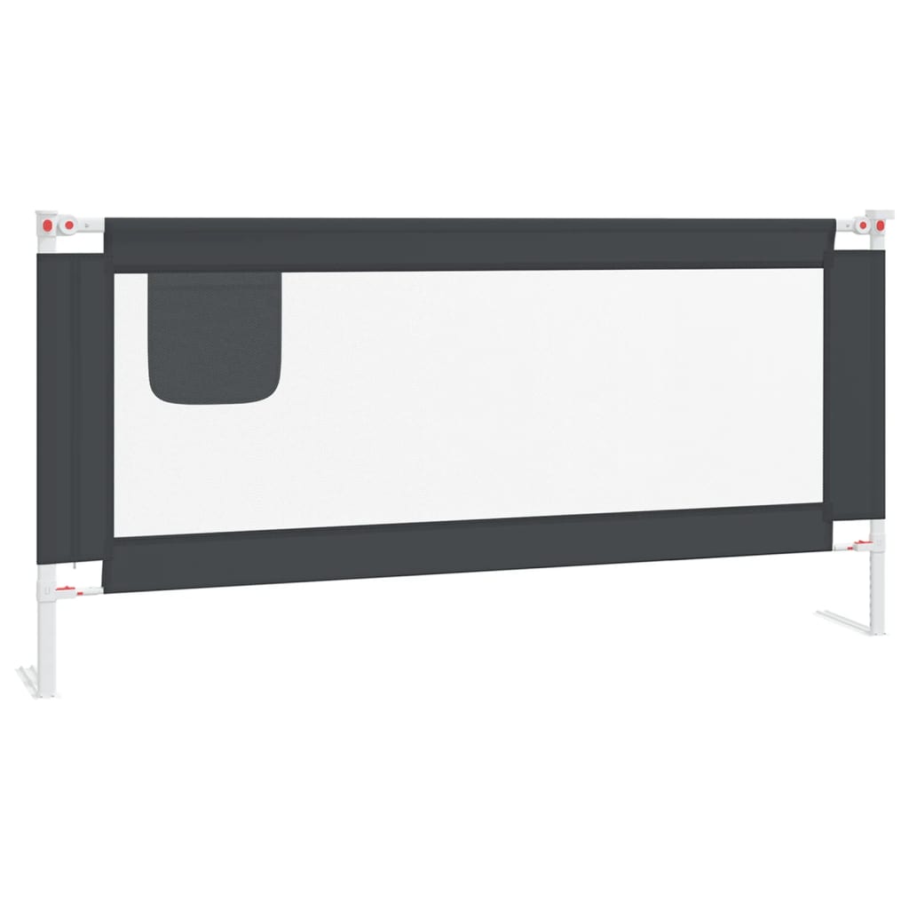 Vidaxl barra segurança p/ cama infantil tecido 190x25 cm cinza-escuro