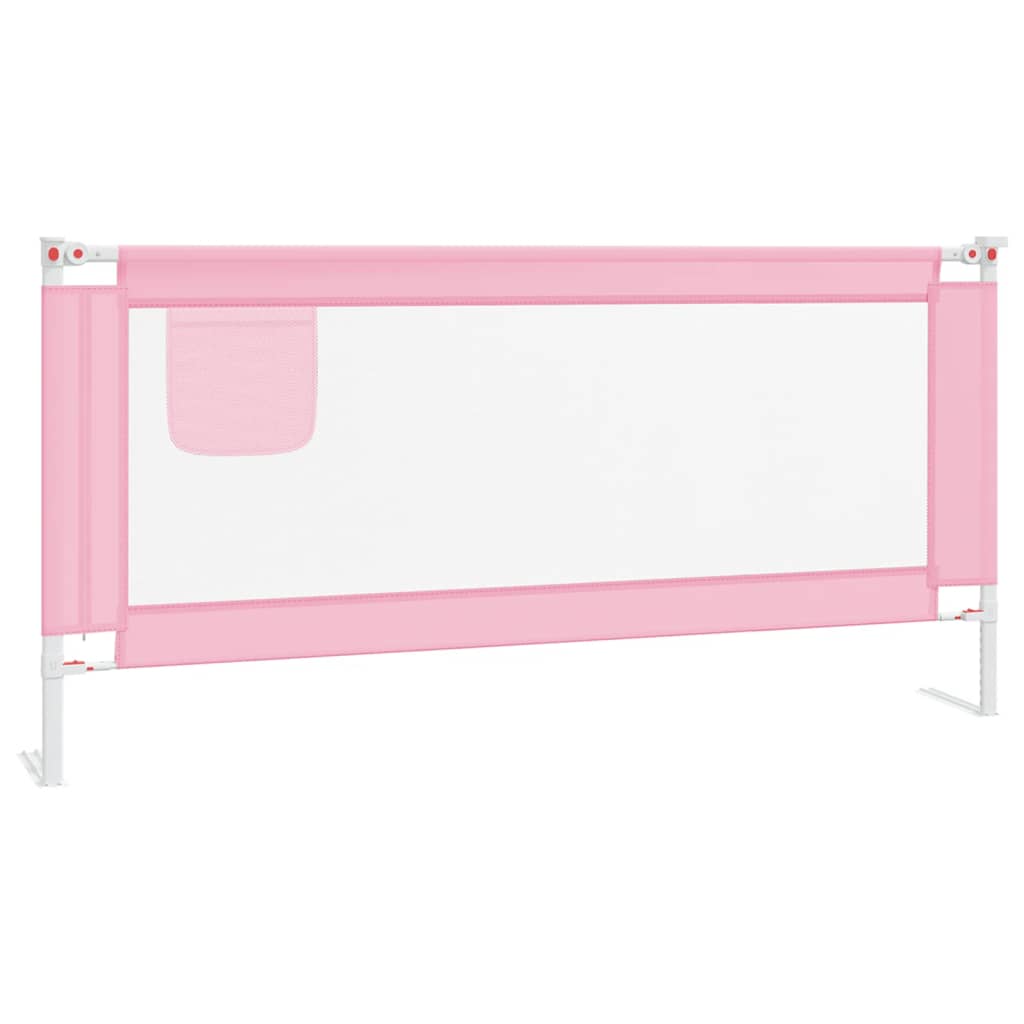 Vidaxl barra de segurança p/ cama infantil tecido 190x25 cm rosa