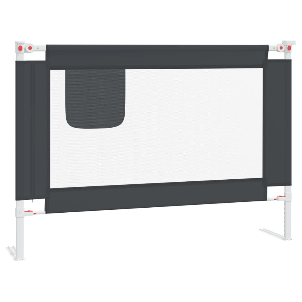 Vidaxl barra segurança p/ cama infantil tecido 90x25 cm cinza-escuro
