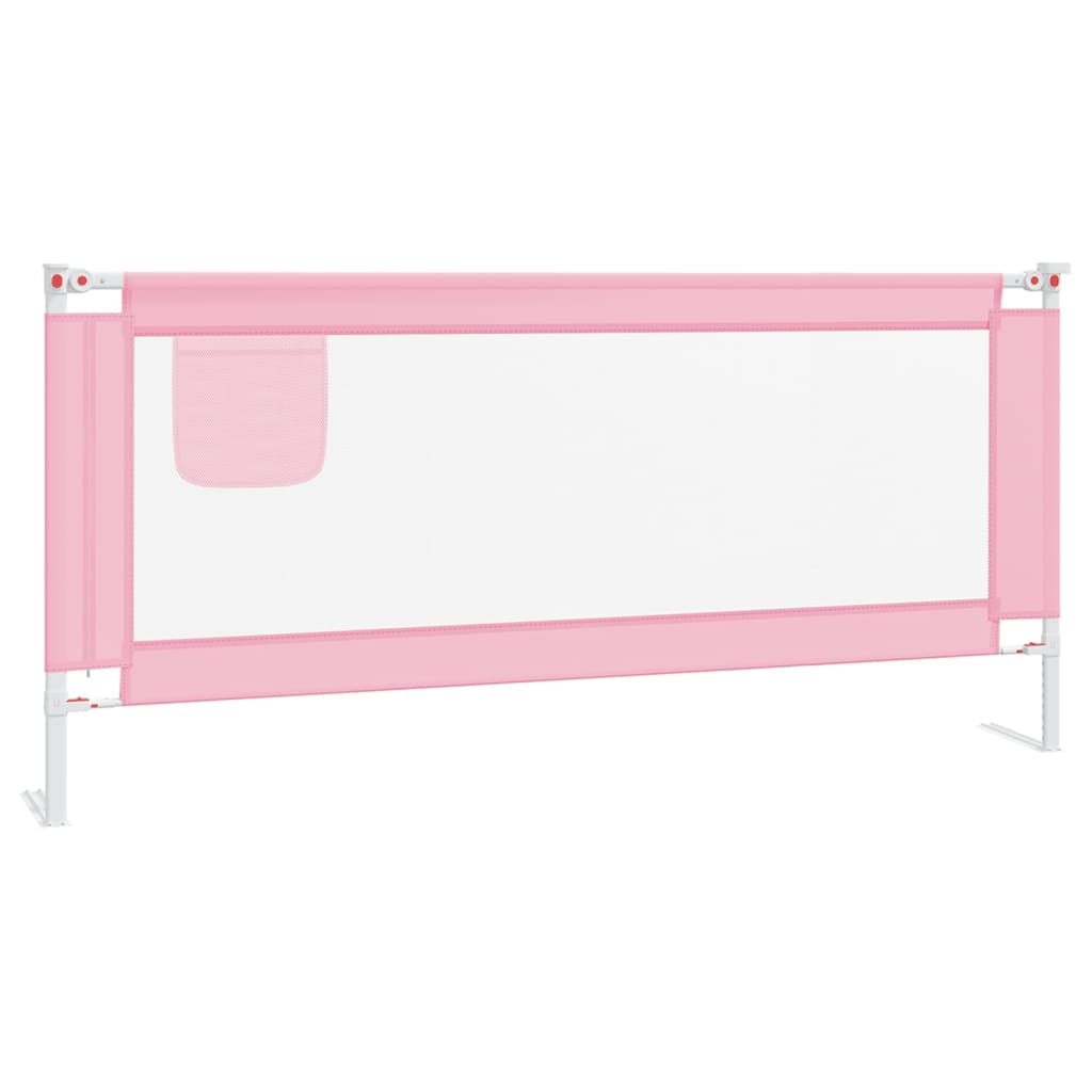 Vidaxl barra de segurança p/ cama infantil tecido 200x25 cm rosa