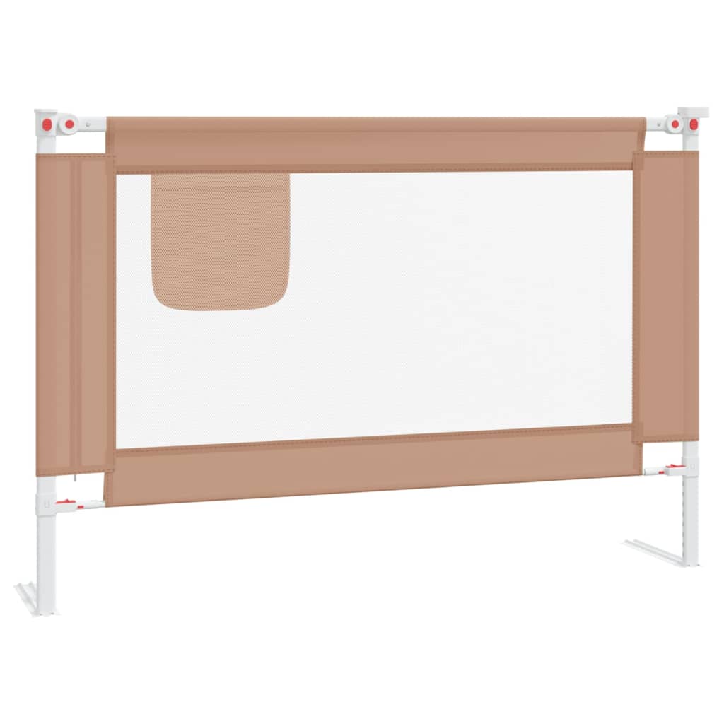 Vidaxl barra segur. p/ cama infantil tecido 100x25cm cinza-acastanhado