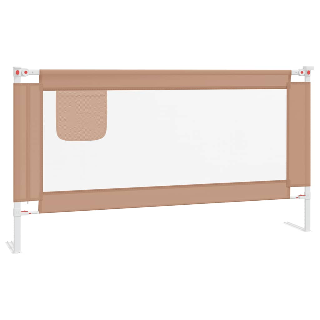 Vidaxl barra segur. p/ cama infantil tecido 160x25cm cinza-acastanhado