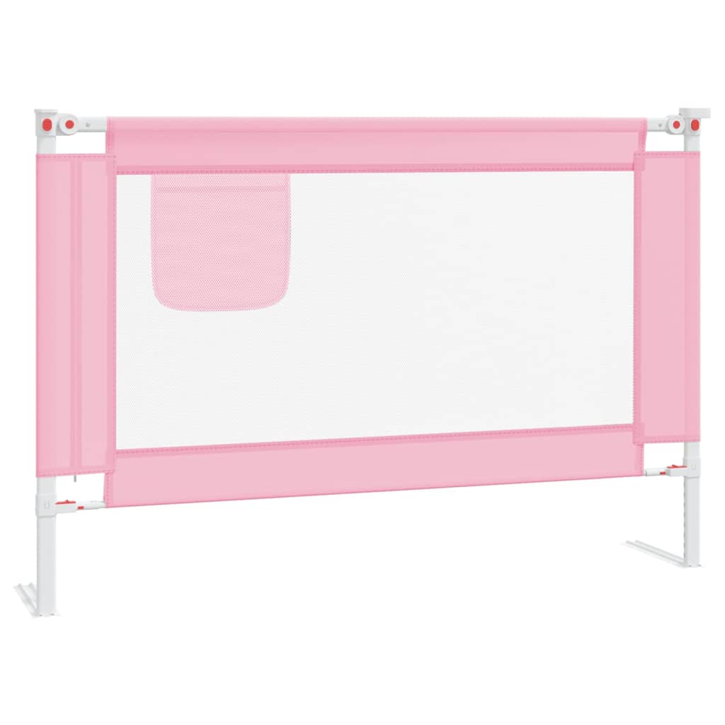 Vidaxl barra de segurança p/ cama infantil tecido 100x25 cm rosa