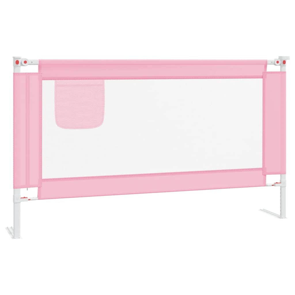 Vidaxl barra de segurança p/ cama infantil tecido 140x25 cm rosa