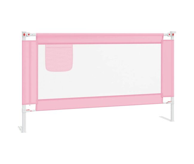 Vidaxl barra de segurança p/ cama infantil tecido 140x25 cm rosa