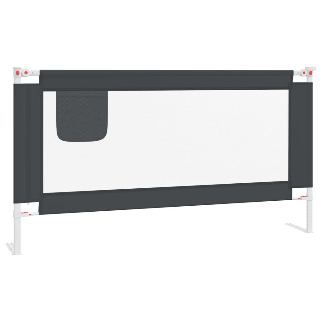 Vidaxl barra segurança p/ cama infantil tecido 160x25 cm cinza-escuro