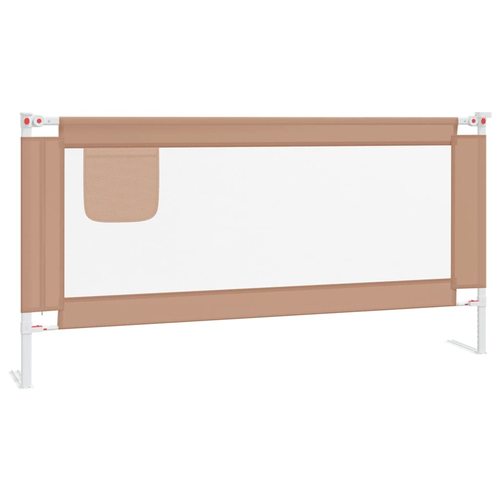 Vidaxl barra segur. p/ cama infantil tecido 180x25cm cinza-acastanhado