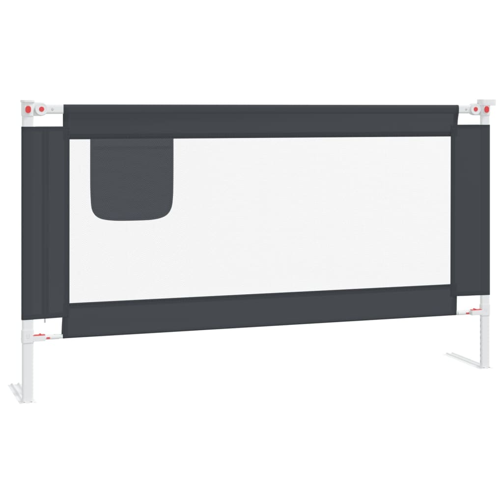 Vidaxl barra segurança p/ cama infantil tecido 150x25 cm cinza-escuro