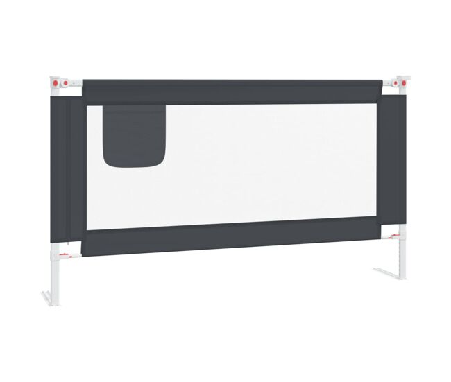 Vidaxl barra segurança p/ cama infantil tecido 150x25 cm cinza-escuro