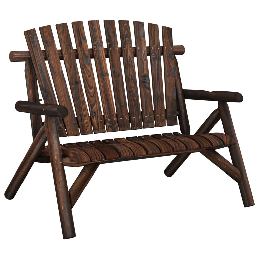 Vidaxl banco de jardim 2 lugares 119x85x98 cm madeira de abeto maciça
