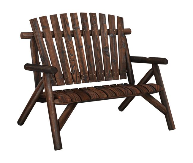 Vidaxl banco de jardim 2 lugares 119x85x98 cm madeira de abeto maciça