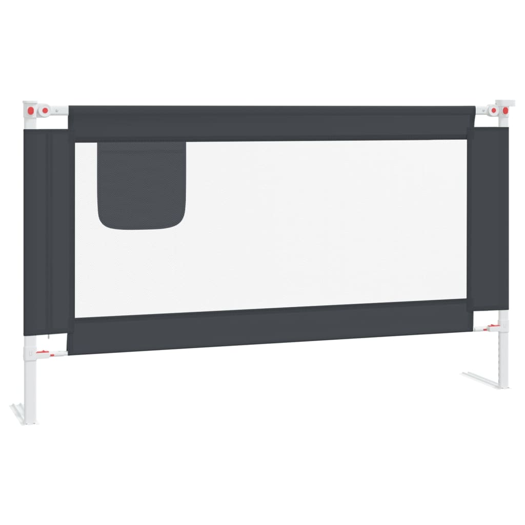 Vidaxl barra segurança p/ cama infantil tecido 140x25 cm cinza-escuro