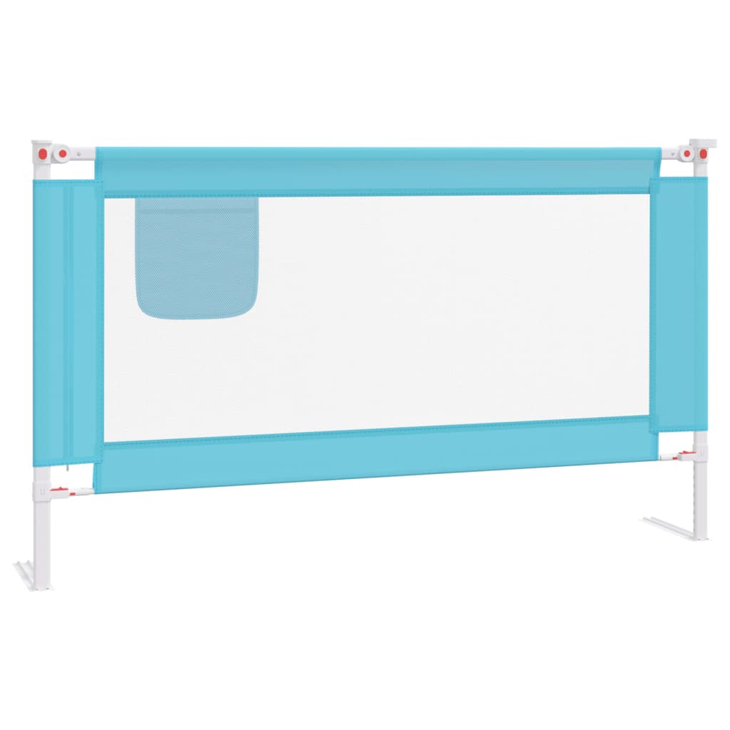 Vidaxl barra de segurança p/ cama infantil tecido 140x25 cm azul