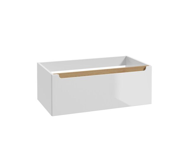Móvel sob-lavatório 80cm 1 gaveta livia blanc e madeira