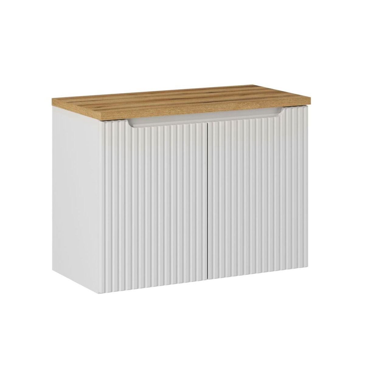 Móvel toucador 80cm 2 portas plano riva branco e madeira