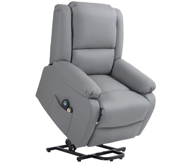 Homcom poltrona relax levanta pessoas elétrica poltrona com 8 pontos de massagem poltrona elétrica reclinável com função de aquecimento 2 controlos