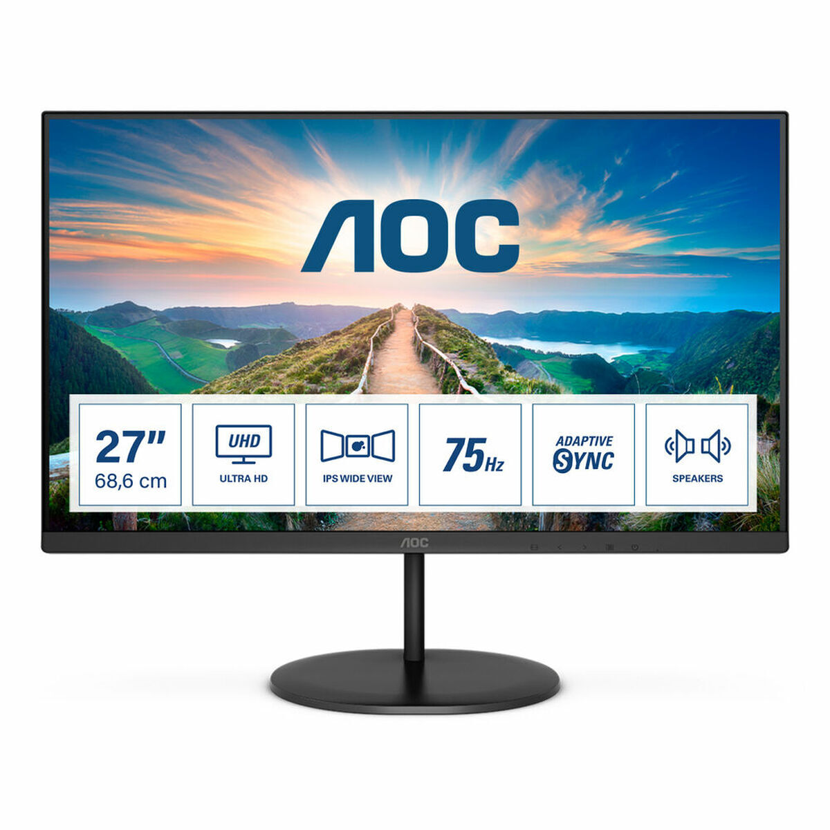 Monitor aoc u27v4ea 27" led ips flicker free 60 hz 50-60 hz