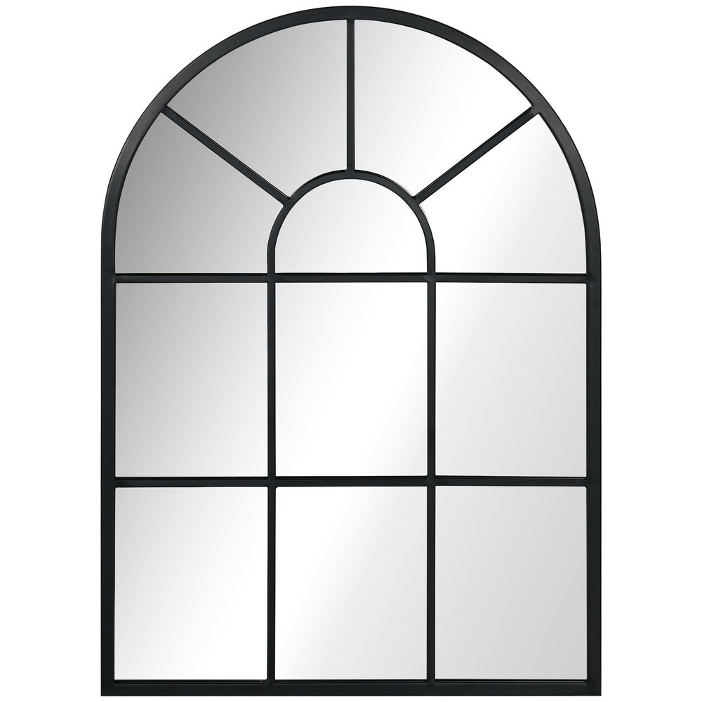 Homcom espelho decorativo de parede 50x70 cm espelho de metal para sala de jantar dormitório entrada estilo moderno preto