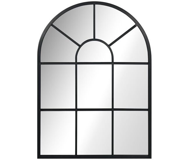 Homcom espelho decorativo de parede 50x70 cm espelho de metal para sala de jantar dormitório entrada estilo moderno preto