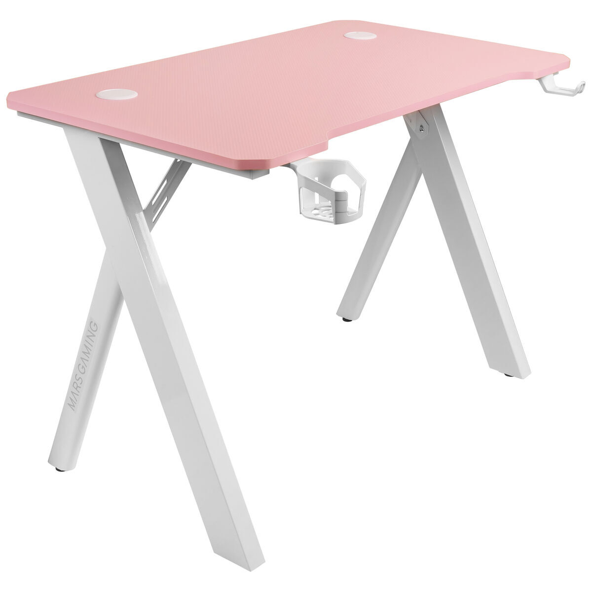 Mesa de escritório mars gaming mgd100rgbp blanc cor de rosa acier 100 x 60 cm